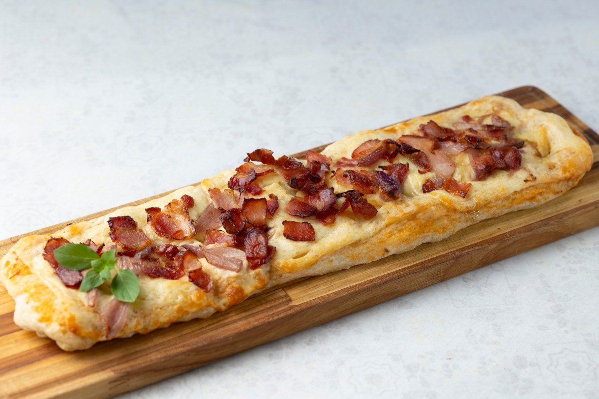 Bacon e cebola confitada